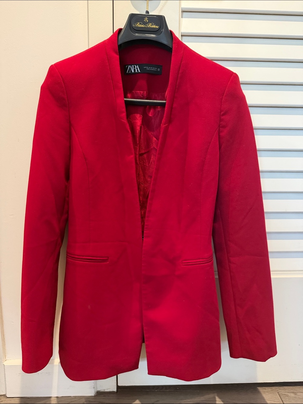 Zara Red Tailored Blazer Jacket